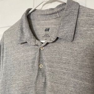 H&M • Gray Polo Slim Fit T-Shirt